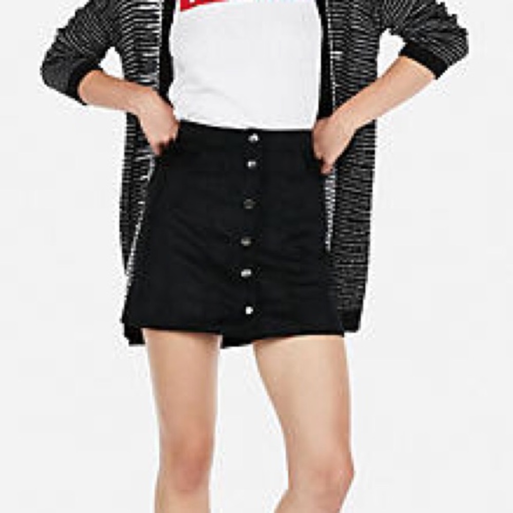 Black Velvet Skirt from Express